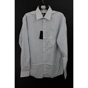 BCBGMAXAZRIA MODERN FIT MENS DRESS SHIRT M 15.5 34/35 WHITE STRIPES NWT
